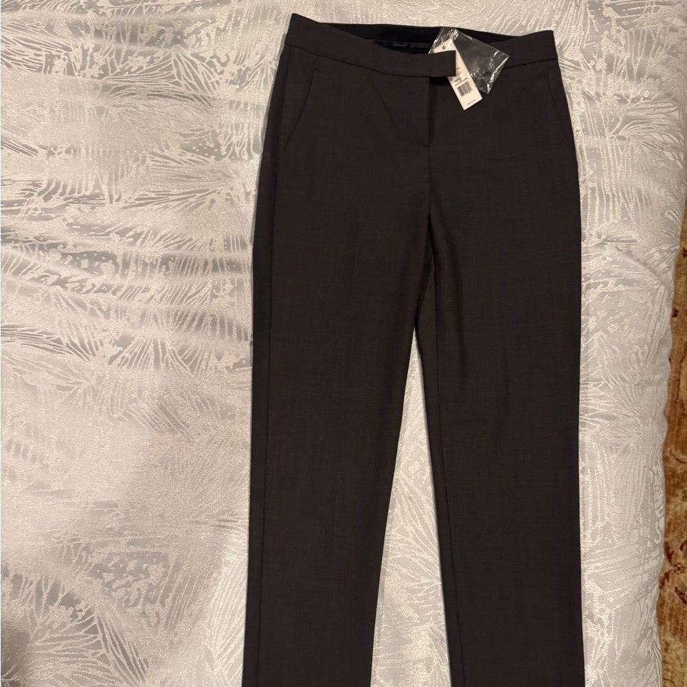 Theory Charcoal Straight Leg Women's Pants
